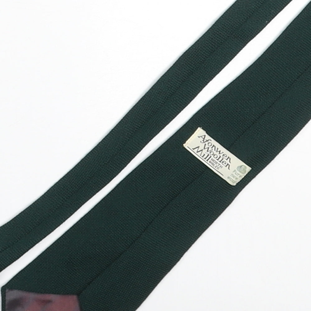 Afonwen Wollen Mill Mens Green Wool Pointed Tie One Size - Welsh Dragon