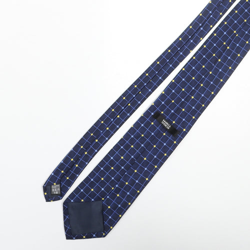 Marks and Spencer Mens Blue Plaids & Checks Polyester Pointed Tie One Size