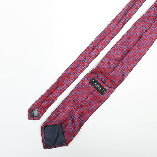 Frangi Mens Multicoloured Geometric Silk Pointed Tie One Size