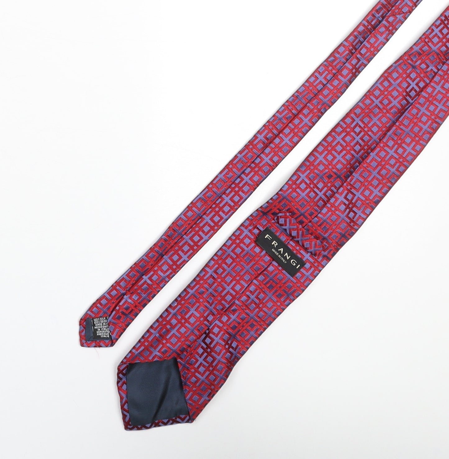 Frangi Mens Multicoloured Geometric Silk Pointed Tie One Size