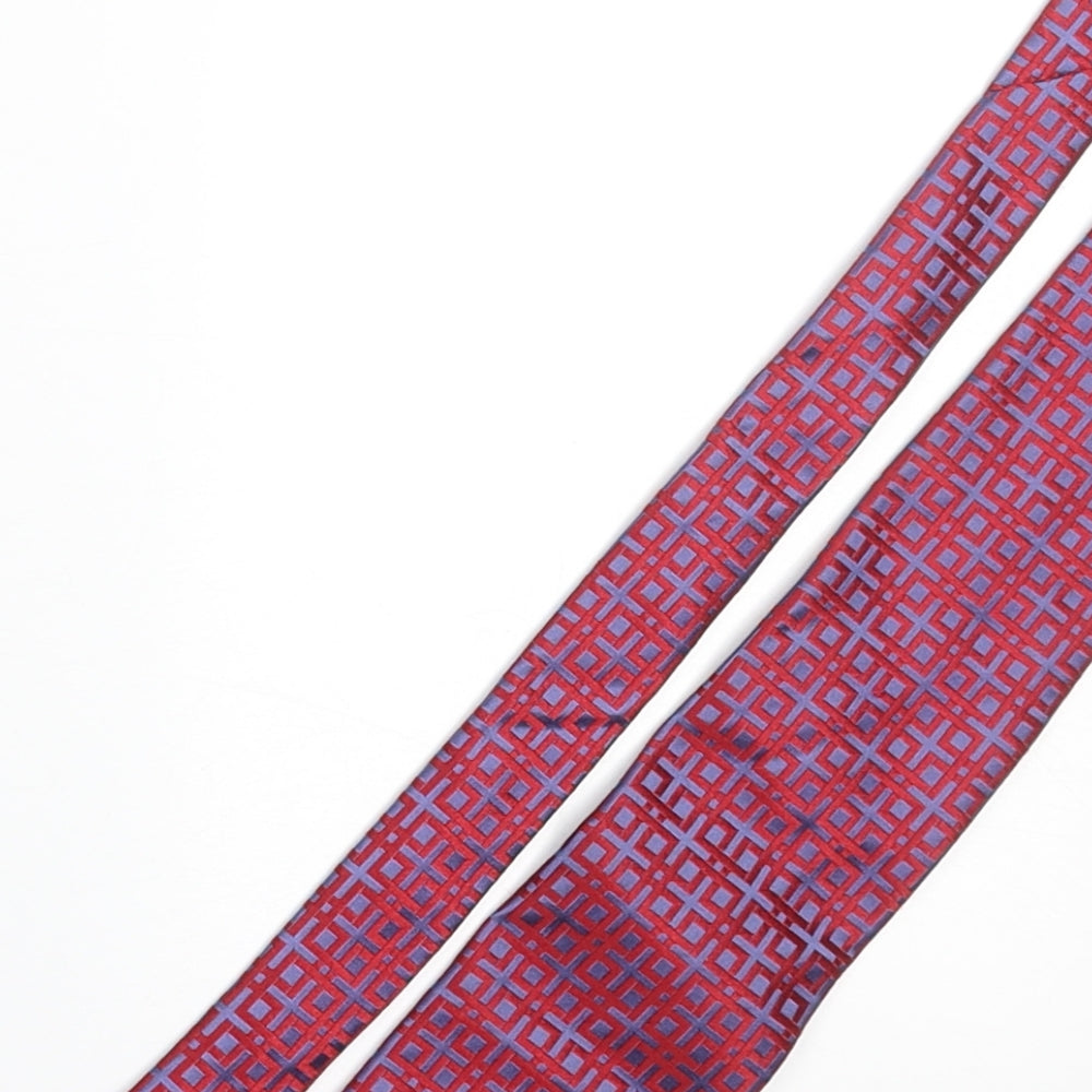 Frangi Mens Multicoloured Geometric Silk Pointed Tie One Size