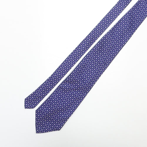 Osborne Mens Multicoloured Geometric Silk Pointed Tie One Size