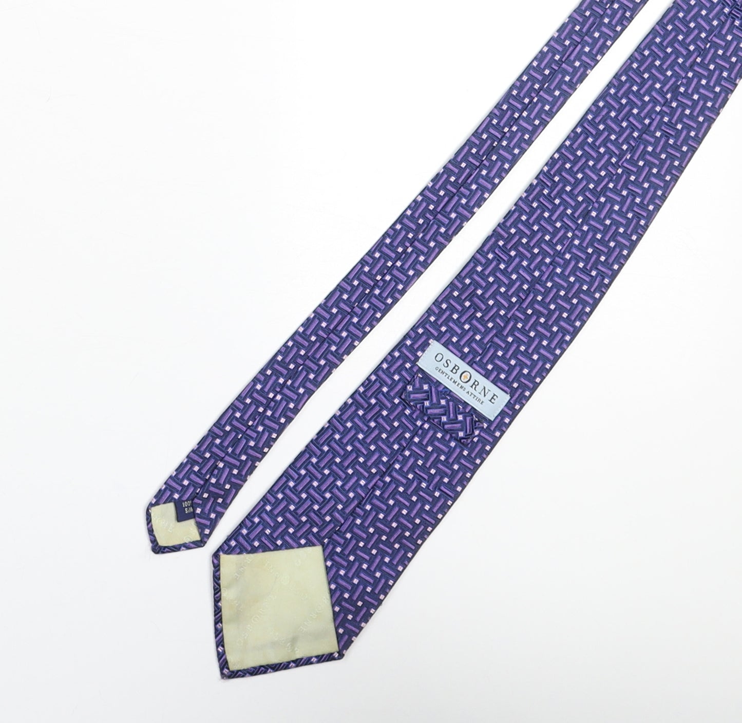 Osborne Mens Multicoloured Geometric Silk Pointed Tie One Size