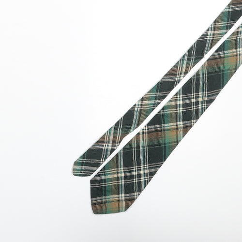 Munrospun Mens Green Plaids & Checks Wool Pointed Tie One Size