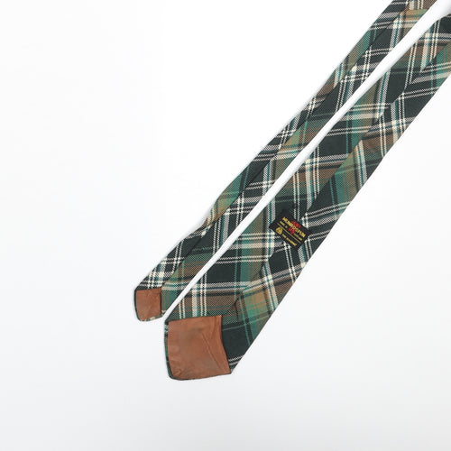 Munrospun Mens Green Plaids & Checks Wool Pointed Tie One Size