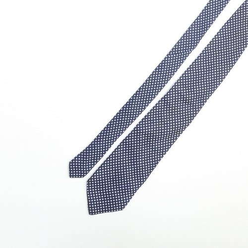 Thomas Nash Mens Blue Polka Dot Silk Pointed Tie One Size