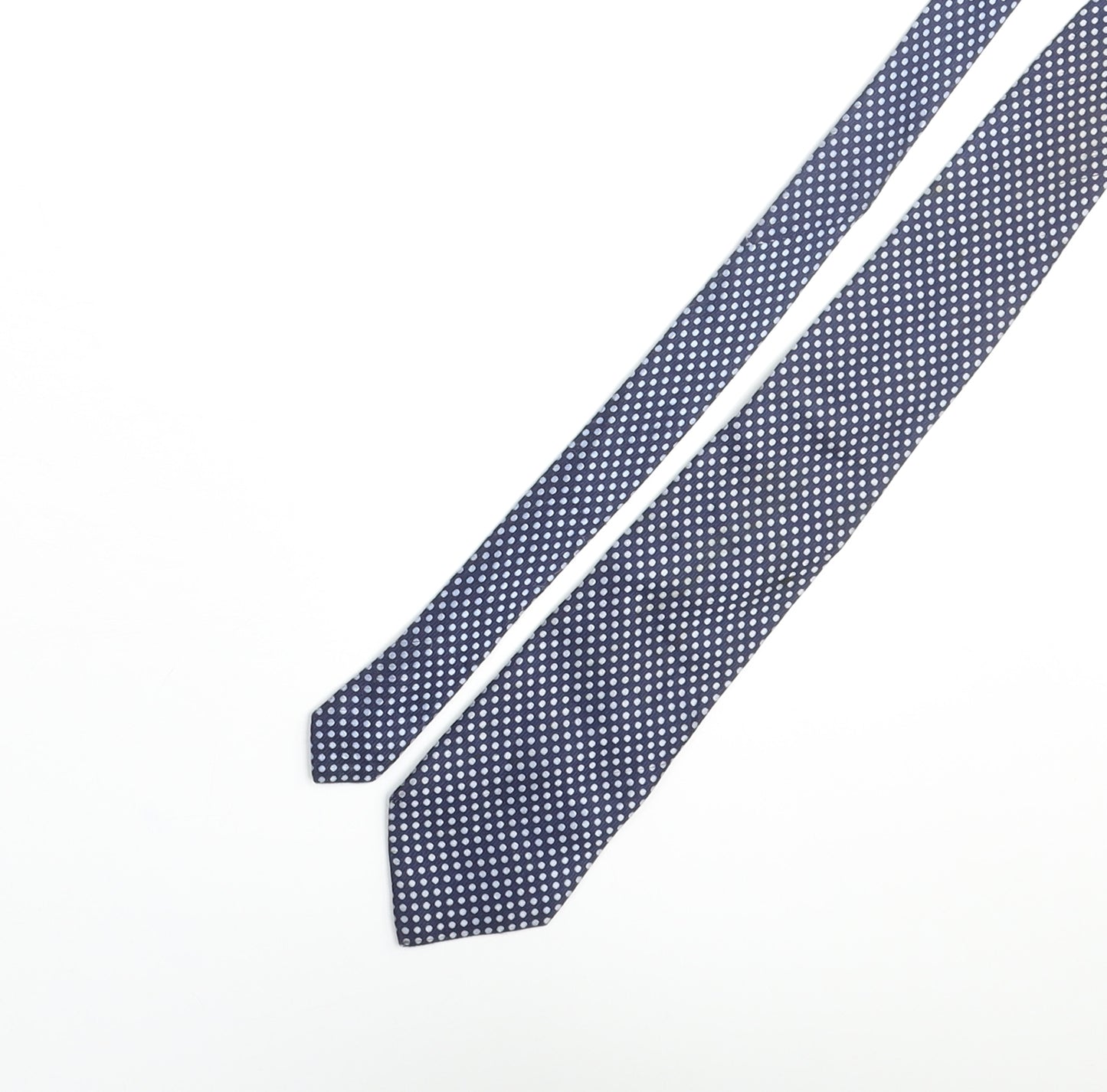 Thomas Nash Mens Blue Polka Dot Silk Pointed Tie One Size