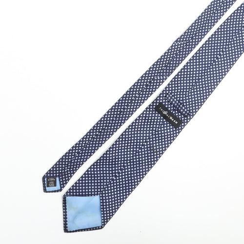 Thomas Nash Mens Blue Polka Dot Silk Pointed Tie One Size