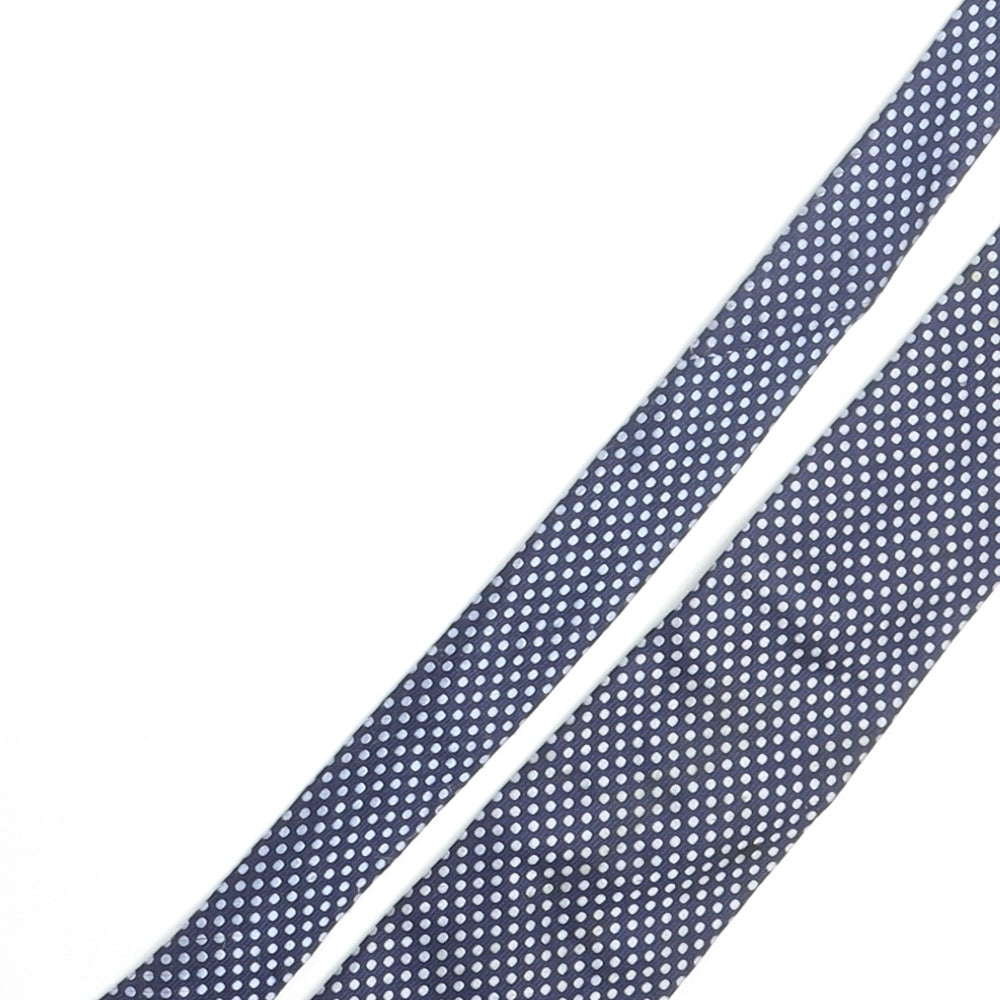 Thomas Nash Mens Blue Polka Dot Silk Pointed Tie One Size