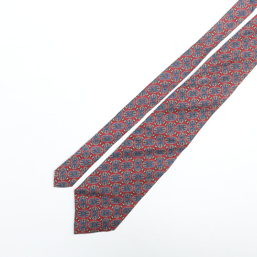 Atkinson Grant Mens Multicoloured Geometric Silk Pointed Tie One Size