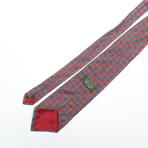 Atkinson Grant Mens Multicoloured Geometric Silk Pointed Tie One Size
