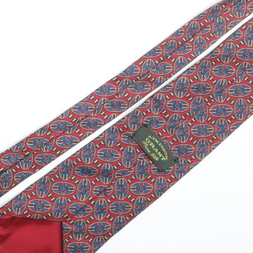 Atkinson Grant Mens Multicoloured Geometric Silk Pointed Tie One Size