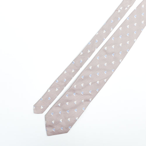 Jonelle Mens Multicoloured Geometric Silk Pointed Tie One Size - Boat Print