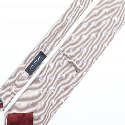Jonelle Mens Multicoloured Geometric Silk Pointed Tie One Size - Boat Print