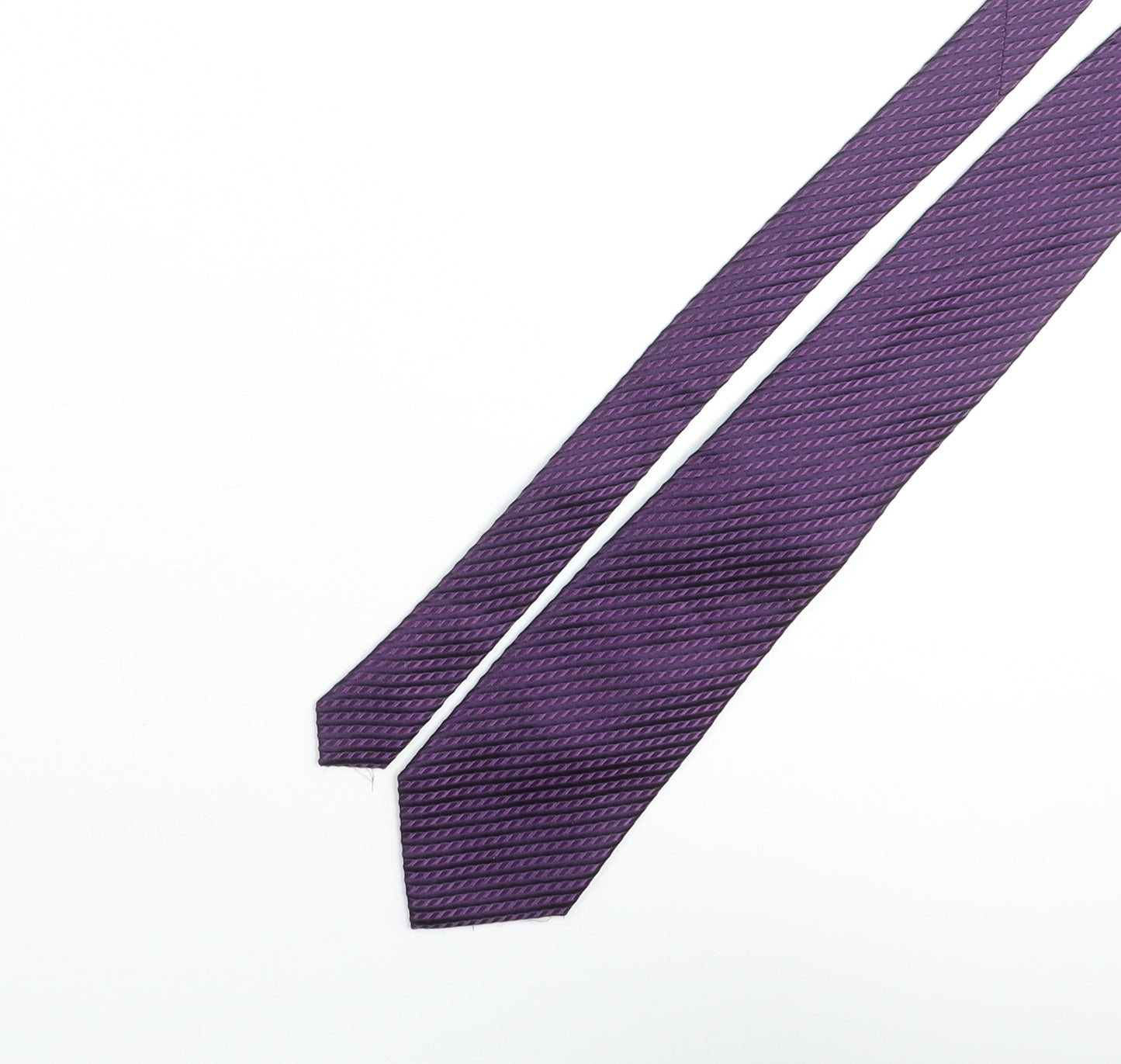 Landisun Mens Purple Geometric Silk Pointed Tie One Size