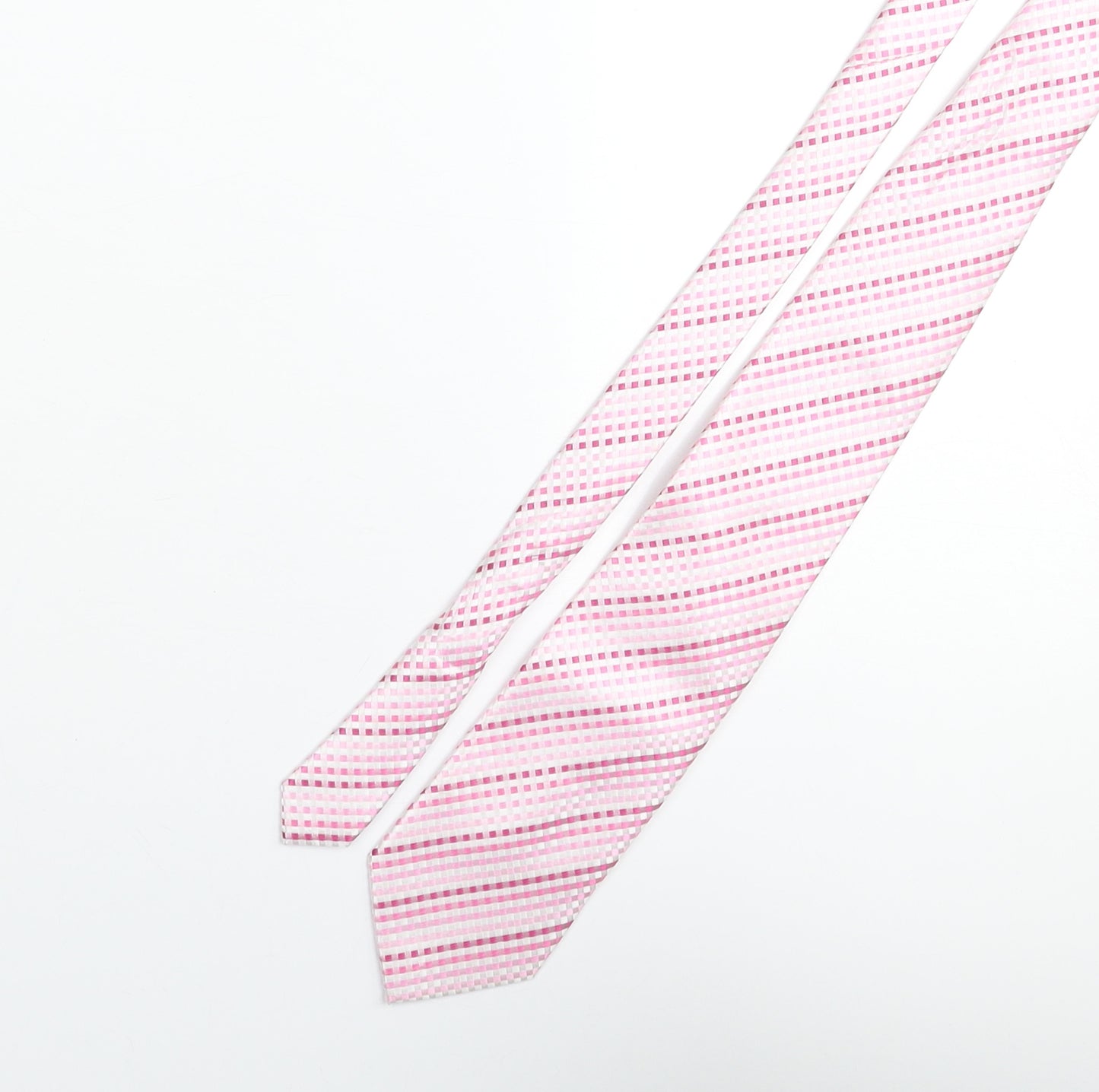 Greenwoods Mens Pink Plaids & Checks Polyester Pointed Tie One Size