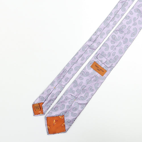 Simon Carter Mens Purple Geometric Silk Pointed Tie One Size