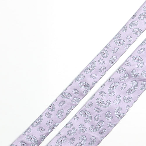 Simon Carter Mens Purple Geometric Silk Pointed Tie One Size