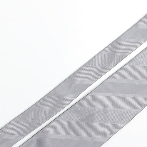 Liv Mens Grey Striped Silk Pointed Tie One Size