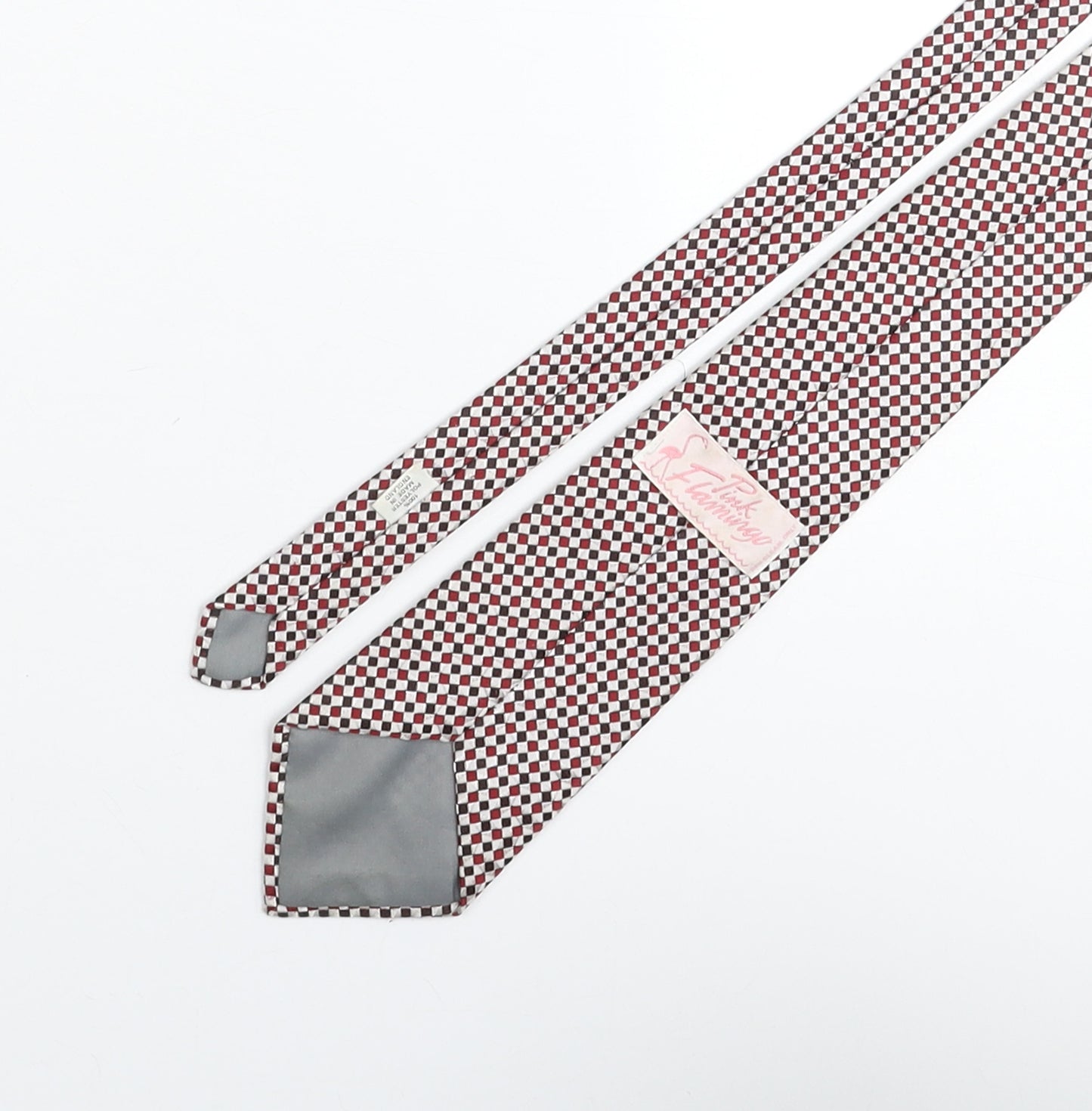 Pink Flamingo Mens Multicoloured Plaids & Checks Polyester Pointed Tie One Size