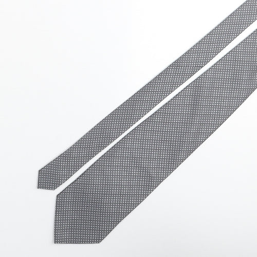 Michelle Hoche Mens Grey Geometric Silk Pointed Tie One Size