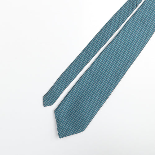 William Turner & Son Mens Blue Geometric Polyester Pointed Tie One Size