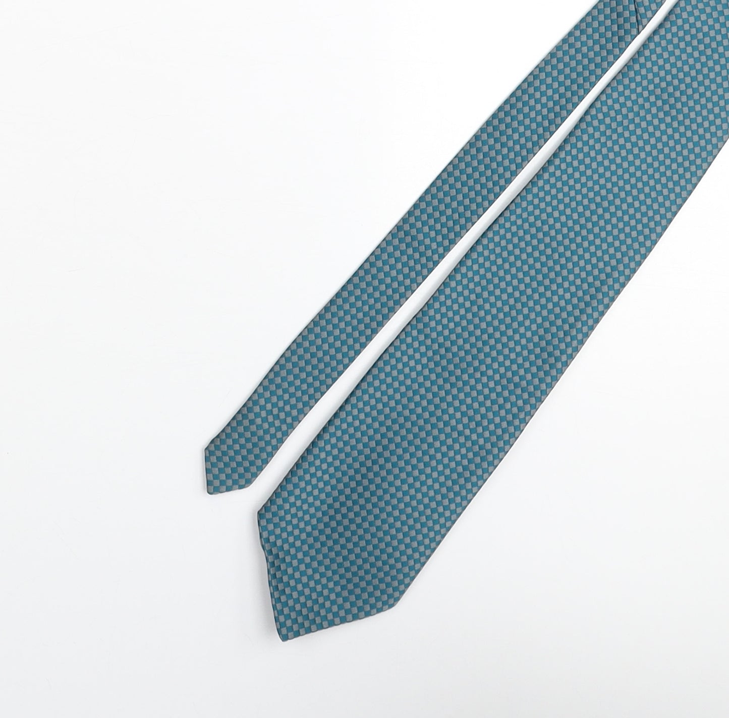 William Turner & Son Mens Blue Geometric Polyester Pointed Tie One Size