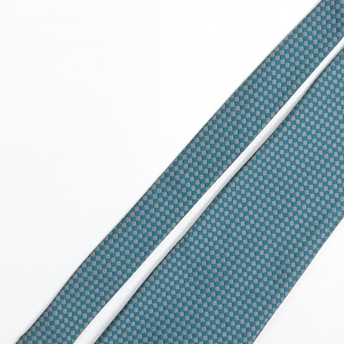 William Turner & Son Mens Blue Geometric Polyester Pointed Tie One Size