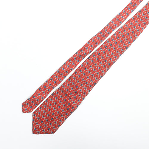 Tie Rack Mens Red Geometric Silk Pointed Tie One Size
