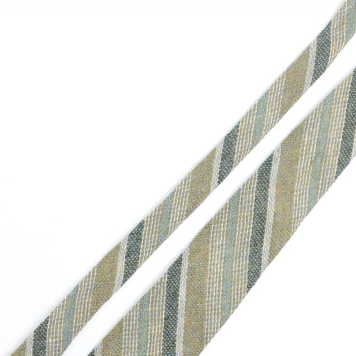 Lochcarron Mens Green Striped Wool Pointed Tie One Size - Raw Edge