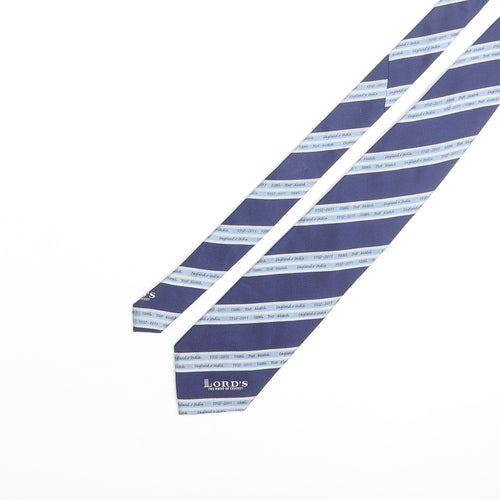 Lord's The Home Of Cricket Mens Blue Striped Silk Pointed Tie One Size - England V India Test Match 21st - 25th Jule 2011