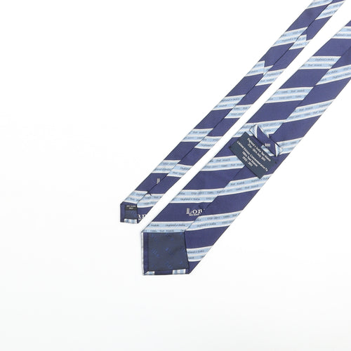Lord's The Home Of Cricket Mens Blue Striped Silk Pointed Tie One Size - England V India Test Match 21st - 25th Jule 2011