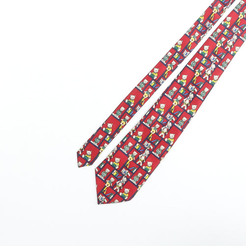 Rael Brook Mens Multicoloured Geometric Polyester Pointed Tie One Size - Teddy Bear