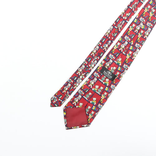 Rael Brook Mens Multicoloured Geometric Polyester Pointed Tie One Size - Teddy Bear