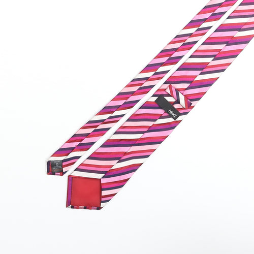 NEXT Mens Multicoloured Striped Silk Pointed Tie One Size