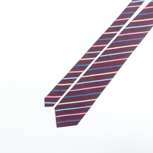 Fletcher's Glaaery Mens Multicoloured Striped Polyester Pointed Tie One Size