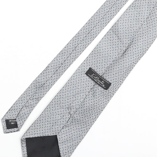 D'alembi Mens Green Geometric Silk Pointed Tie One Size