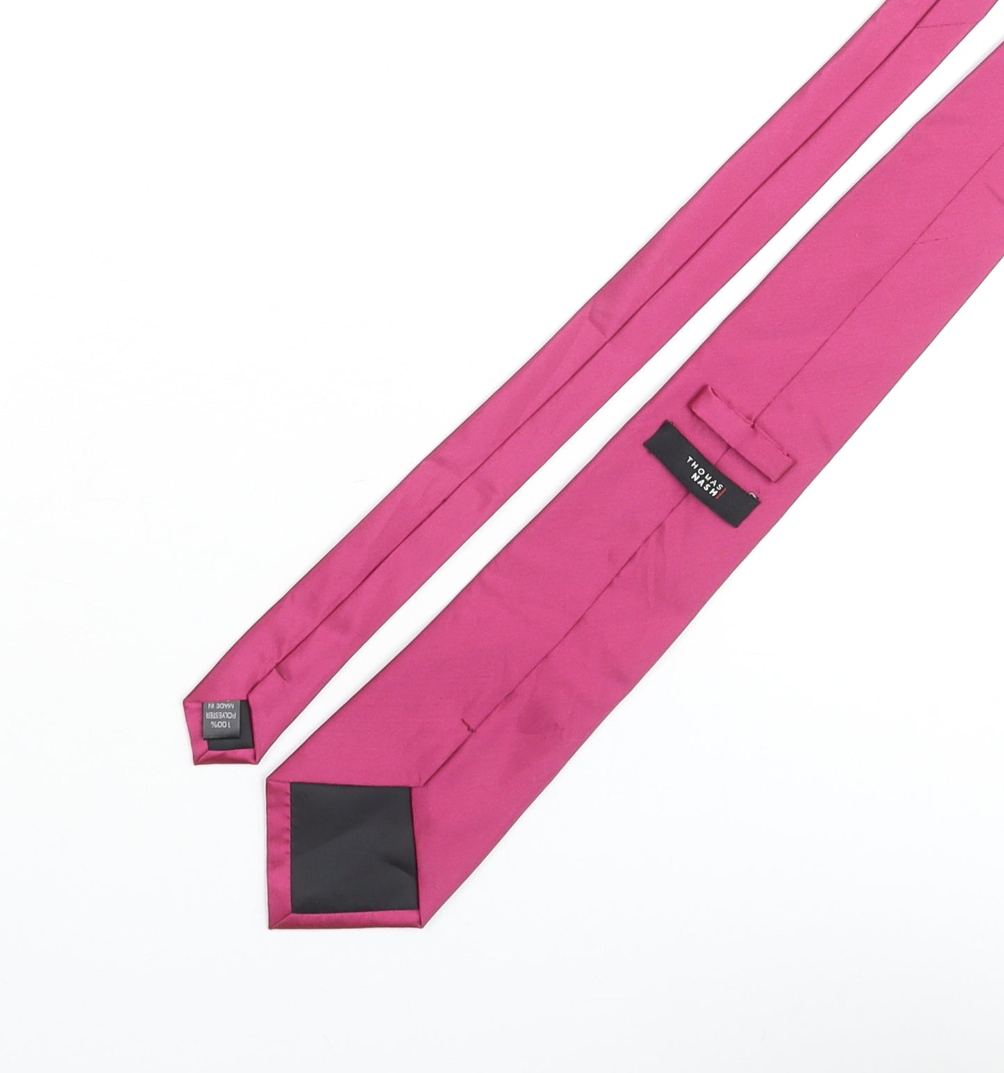 Thomas Nash Mens Pink Polyester Pointed Tie One Size