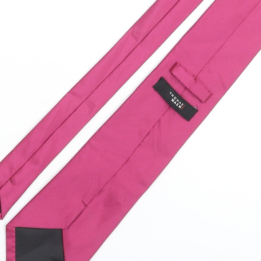 Thomas Nash Mens Pink Polyester Pointed Tie One Size