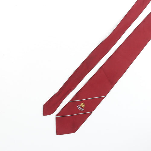 Maccravats Mens Red Polyester Pointed Tie One Size - Carling Logo
