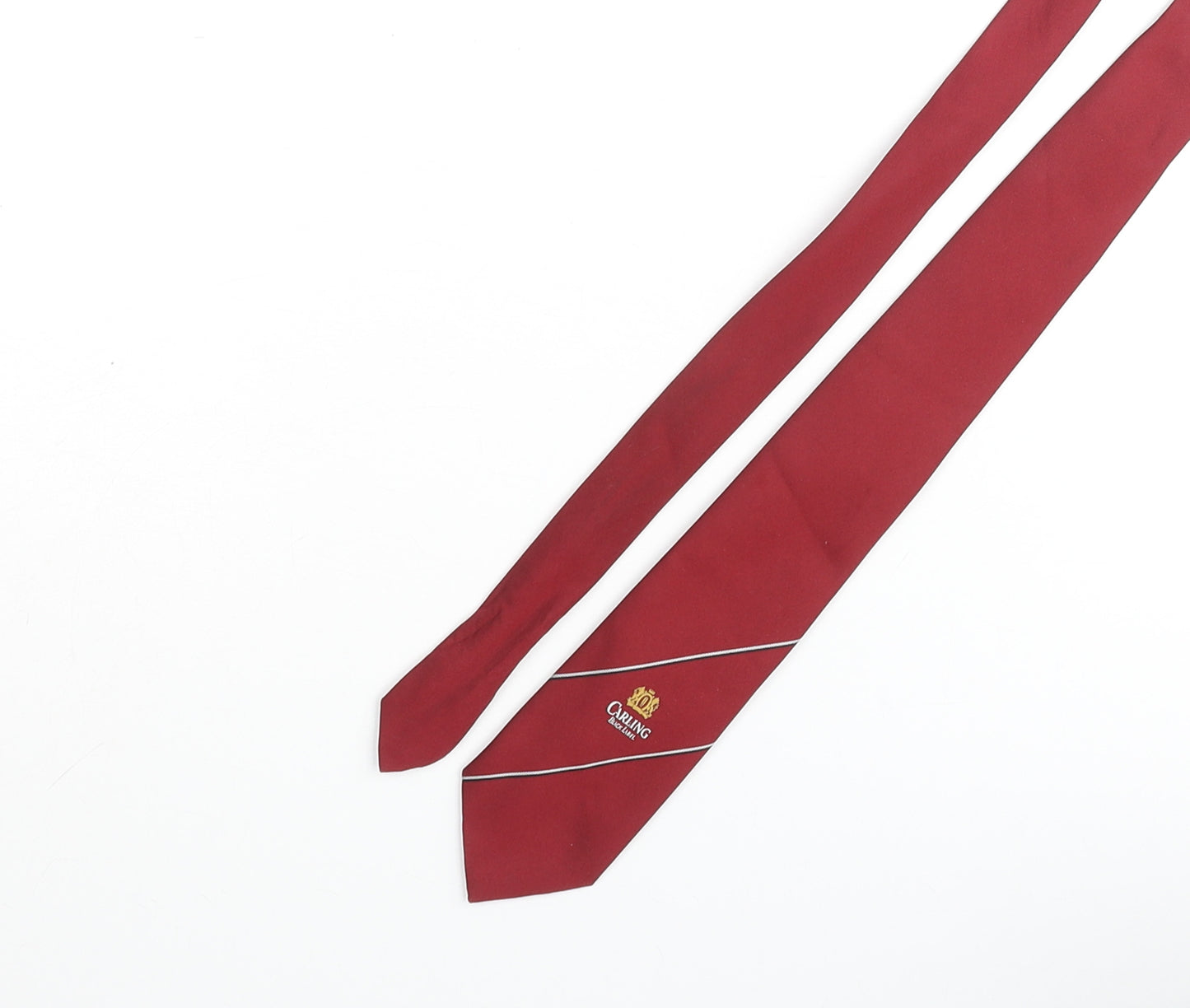 Maccravats Mens Red Polyester Pointed Tie One Size - Carling Logo