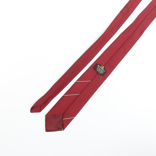Maccravats Mens Red Polyester Pointed Tie One Size - Carling Logo