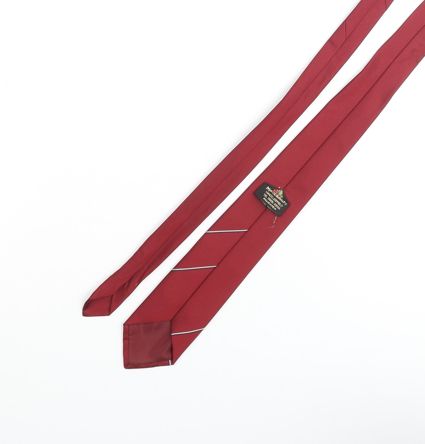 Maccravats Mens Red Polyester Pointed Tie One Size - Carling Logo
