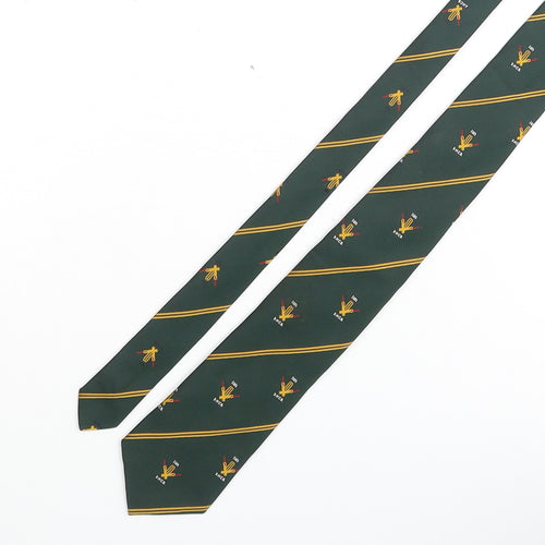 Cravat Club Mens Green Geometric Polyester Pointed Tie One Size - KNCB 1883 Logo