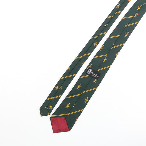 Cravat Club Mens Green Geometric Polyester Pointed Tie One Size - KNCB 1883 Logo