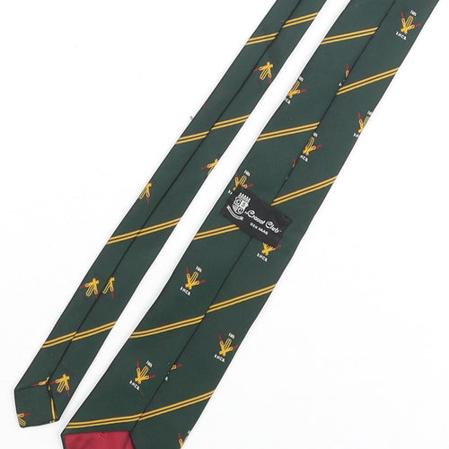 Cravat Club Mens Green Geometric Polyester Pointed Tie One Size - KNCB 1883 Logo