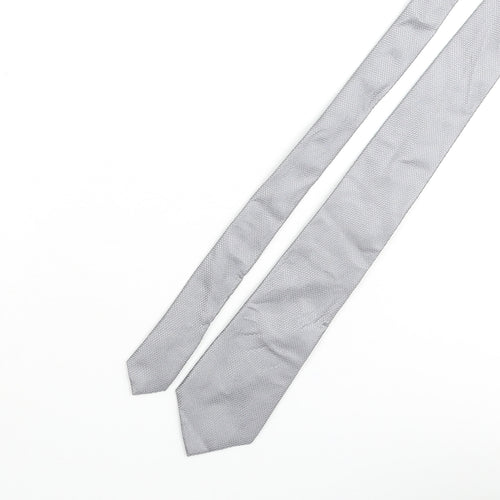 Charles Tyrwhitt Mens Grey Silk Pointed Tie One Size