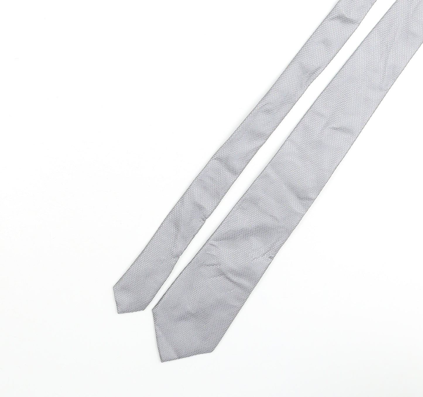 Charles Tyrwhitt Mens Grey Silk Pointed Tie One Size