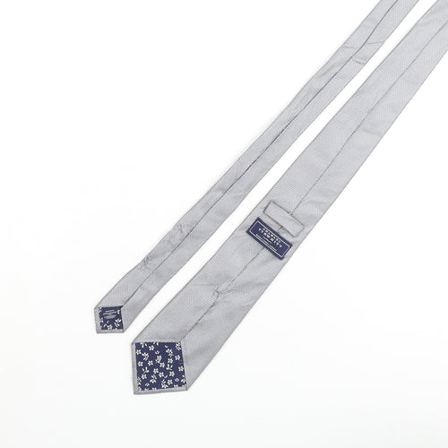 Charles Tyrwhitt Mens Grey Silk Pointed Tie One Size