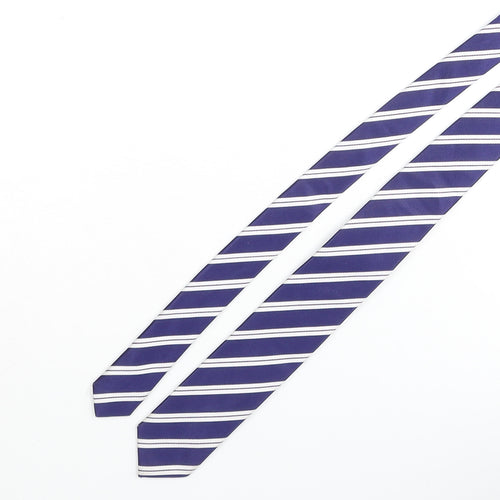Olymp Mens Blue Striped Silk Pointed Tie One Size